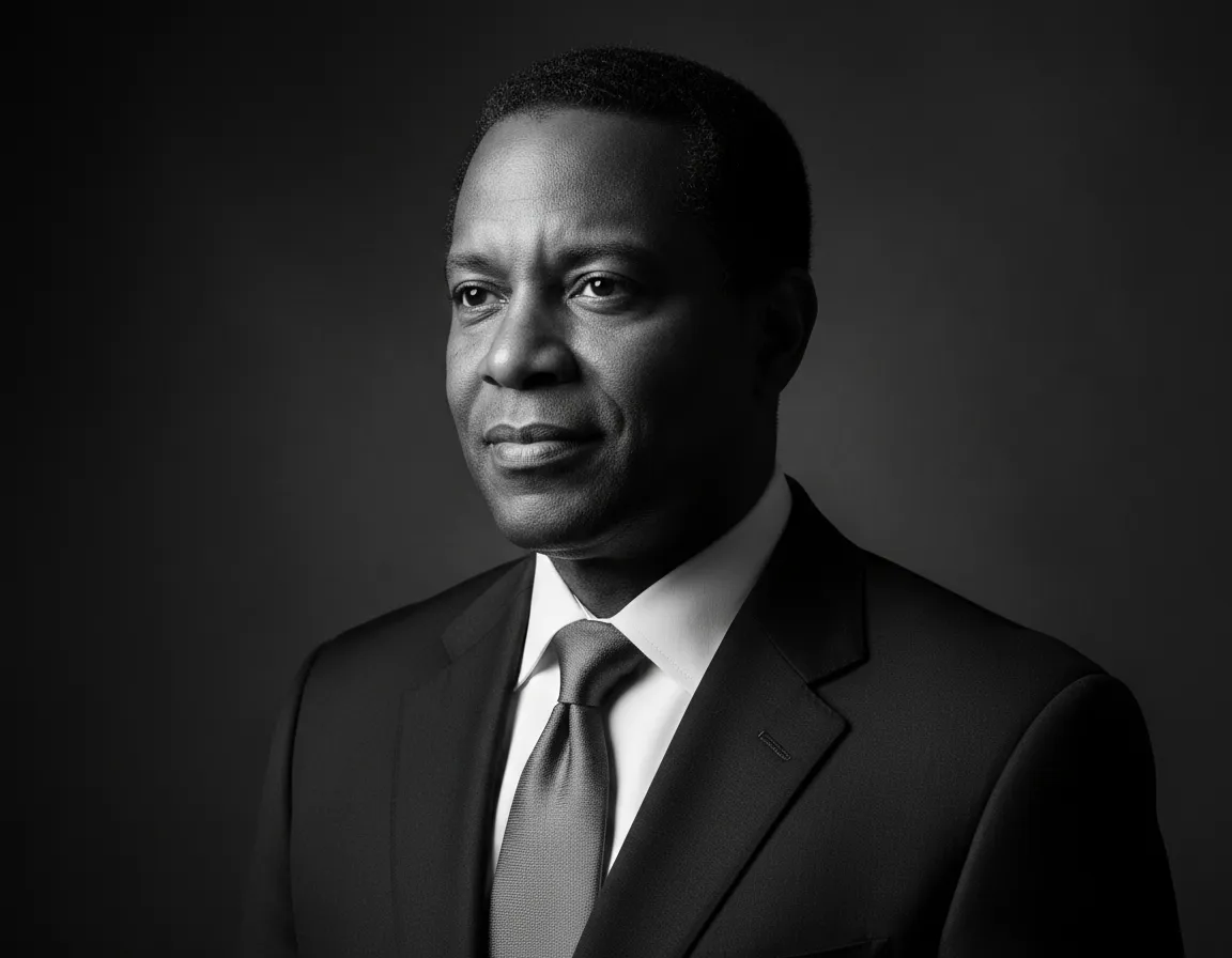 Black and white executive portrait for book cover